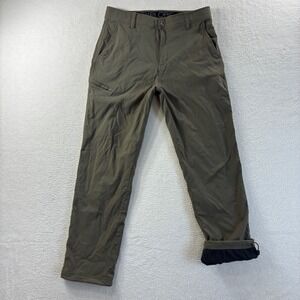 Gerry Venture Fleece Lined Pants Mens 32x39 Green Stretch Hiking Winter Outdoors